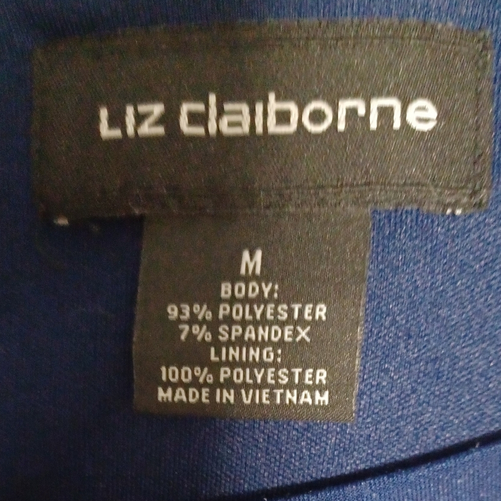 Liz Claiborne Navy Floral Long Sleeve Dress - Picture 6 of 6